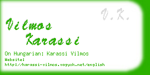vilmos karassi business card